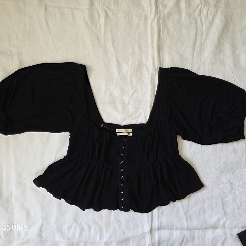 Urban Outfitters Black Peplum Blouse